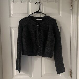 Zara Charcoal Knit Cardigan